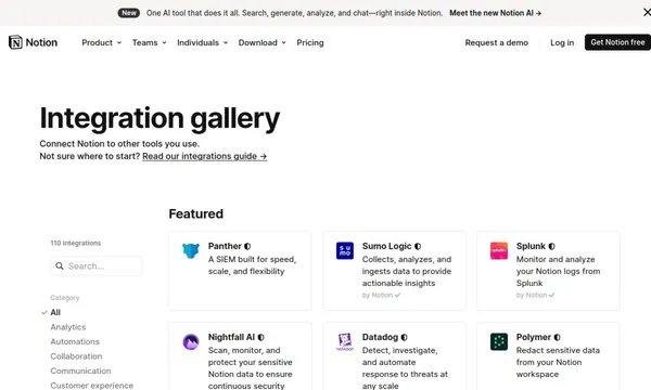 Notion Integration Gallery