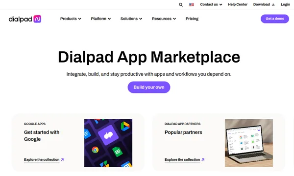 Screenshot of Dialpad App Marketplace