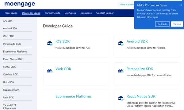 Screenshot of MoEngage App Marketplace