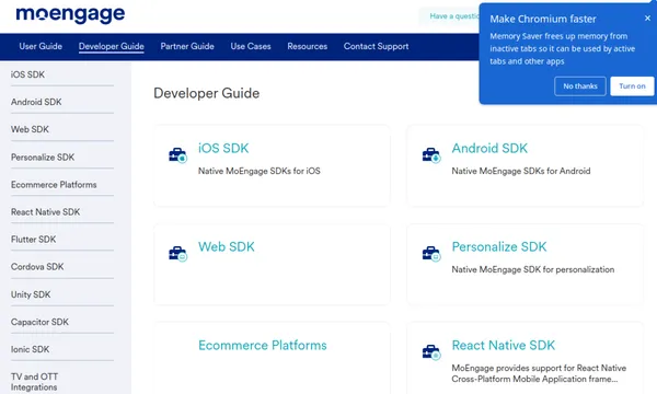 Screenshot of MoEngage App Marketplace