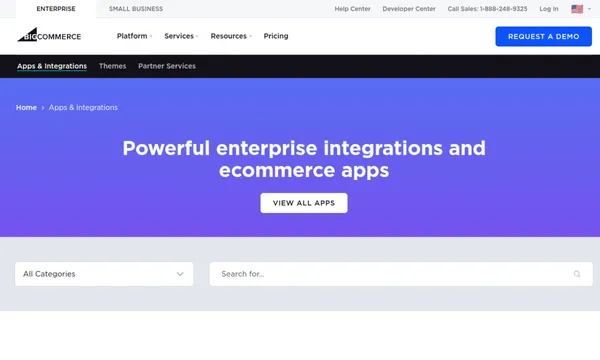 Screenshot of BigCommerce Apps & Integrations