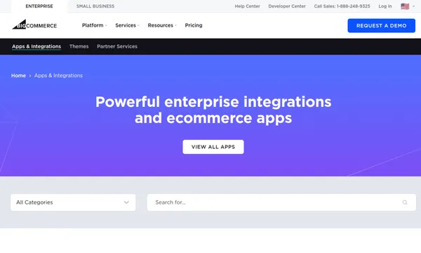 Screenshot of BigCommerce Apps & Integrations