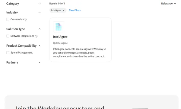 Screenshot of Workday Marketplace