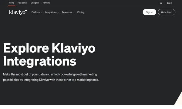 Screenshot of Klaviyo Integrations