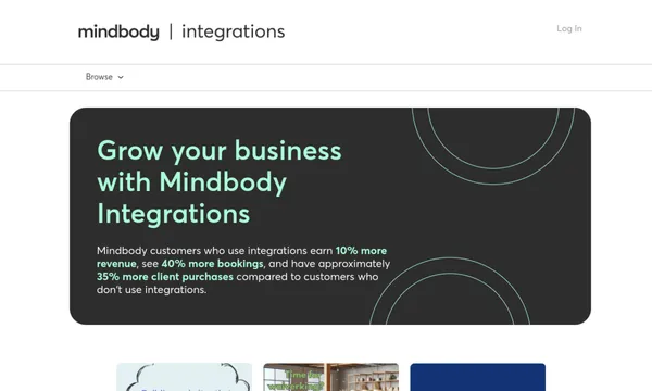 Screenshot of Mindbody Integrations