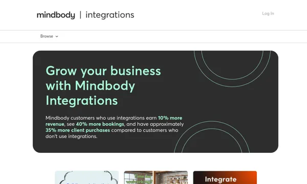 Screenshot of Mindbody Integrations