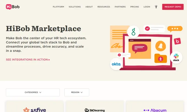 Screenshot of HiBob Marketplace