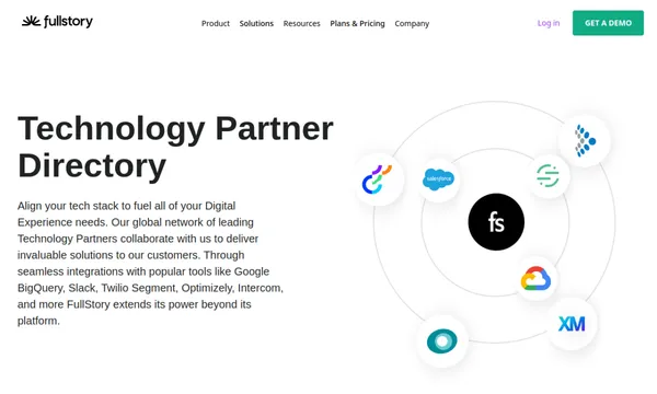 FullStory Technology Partner Directory