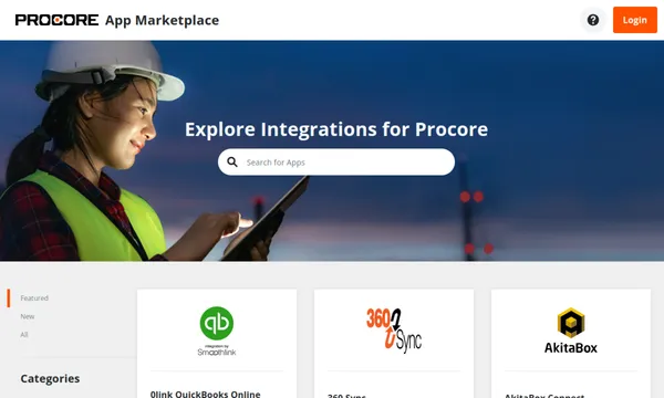 Screenshot of Procore App Marketplace