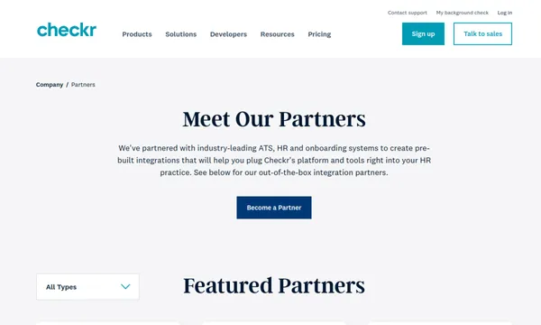 Screenshot of Checkr Partners